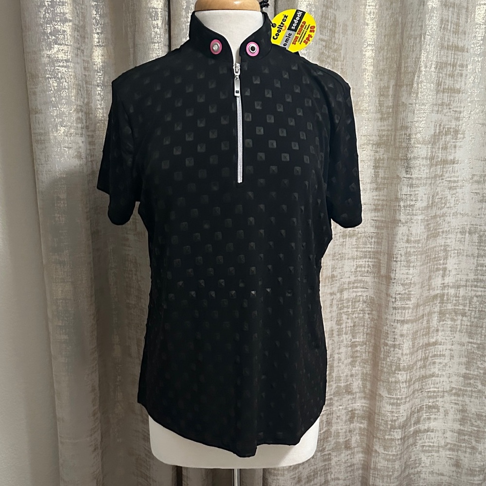 Jamie Sadock Black Golf shirt spf 50